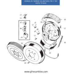 FRENOS DE TAMBOR DELANTEROS TR2 Y TR3 hasta TS13045