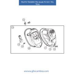 PILOTOS TRASEROS TR2 desde TS1307, TR3, TR3A