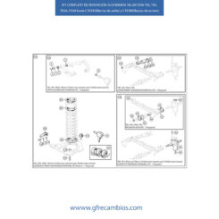 KIT COMPLETO DE REPARACIÓN SUSPENSIÓN DELANTERA TR2, TR3, TR3A, TR4 hasta CT6343(llantas de radio) y CT6389(llantas de acero)