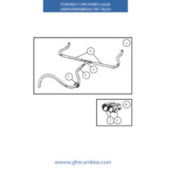 TUBERÍAS Y DIFUSORES AGUA LIMPIAPARABRISAS TR5-TR250