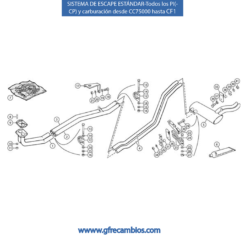 SISTEMA DE ESCAPE ESTÁNDAR TR6 TODOS LOS MODELOS PI(CP) Y CARBURACIÓN CC75000-CF1