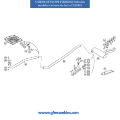 SISTEMA DE ESCAPE ESTÁNDAR TR6 MODELOS CARBURACIÓN HASTA CC67893
