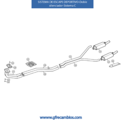 SISTEMA DE ESCAPE DEPORTIVO-DOBLE SILENCIADOR-Sistema C